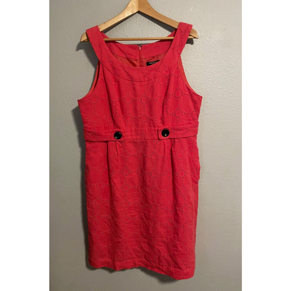 Robbie Bee Womens Dress Size 16 Pink Embroidered Eyelet Babydoll Rockabilly - Picture 1 of 8